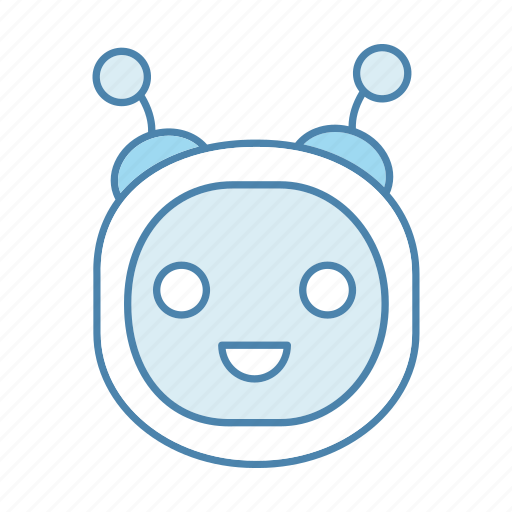 Chat bot, chatbot, head, laughing, robot, robotics, round icon - Download on Iconfinder