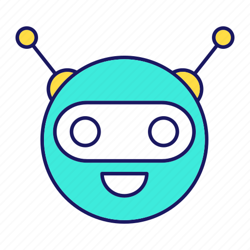 Chat bot, chatbot, circle, head, laughing, robot, robotics icon - Download on Iconfinder