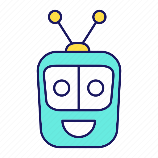 Chat bot, chatbot, head, laughing, robot, robotics, square icon - Download on Iconfinder