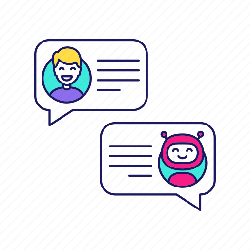 Bot, chatbot, live chat, message, messenger, online, speech bubble icon - Download on Iconfinder