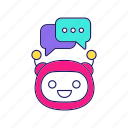 bot, chat, chatbot, chatting, robot, speech bubble, texting