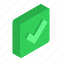 check, design, element, green, isometric, square, style