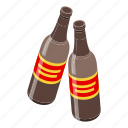 beer, bottle, cheers, isometric 