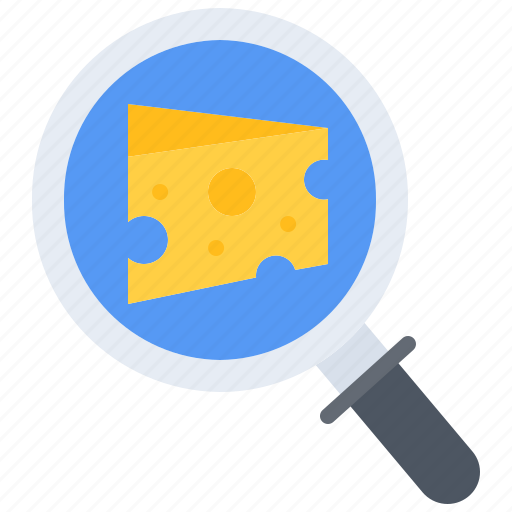 Cheese, search, magnifier, food, shop, store icon - Download on Iconfinder