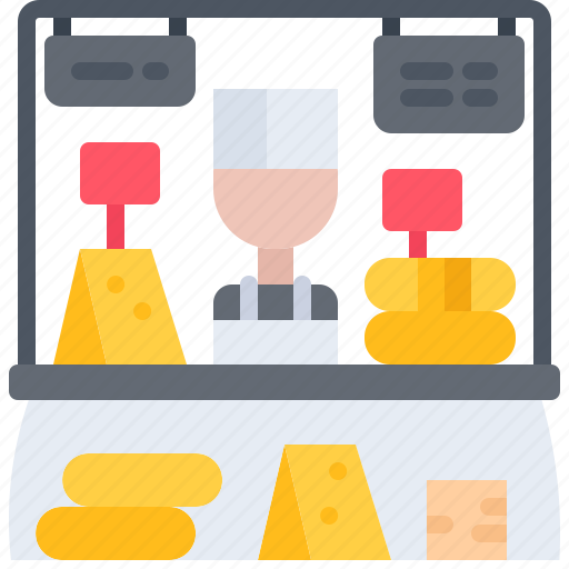 Seller, cheese, stand, food, shop, store icon - Download on Iconfinder