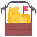 cheese, box, set, food, shop, store