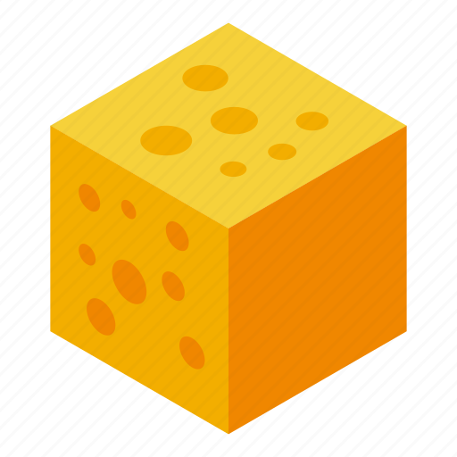 Cube, cheese, isometric icon - Download on Iconfinder