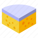 gouda, cheese, isometric