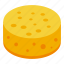 wheel, cheese, isometric