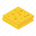 slices, cheese, isometric