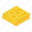 slices, cheese, isometric 
