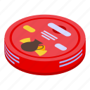 cheese, round, package, isometric