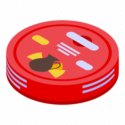 Cheese, round, package, isometric icon - Download on Iconfinder