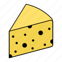 swiss cheese, dairy, emmentaler, slice, cheese, cheddar, emmental cheese icon