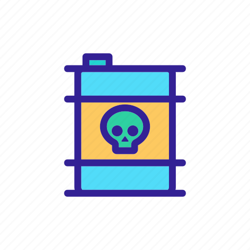 Barrel, caution, chemical, contamination, contour, gallon, poison icon - Download on Iconfinder
