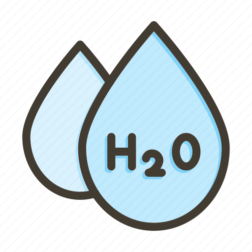 H2o, water, drop, formula, science icon - Download on Iconfinder