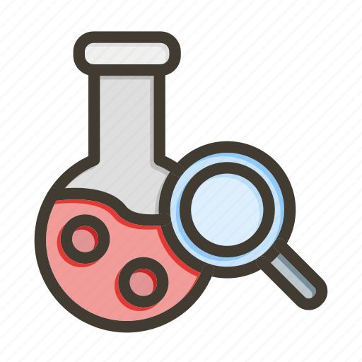 Research, magnifier, flask, chemistry, science icon - Download on Iconfinder