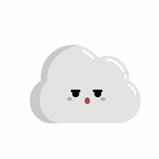 Annoyed, chibi, cloud, facial expression, wolke, cloudy, weather icon - Download on Iconfinder