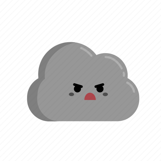 Angry, chibi, cloud, facial expression, wolke, bugged, cloudy icon - Download on Iconfinder