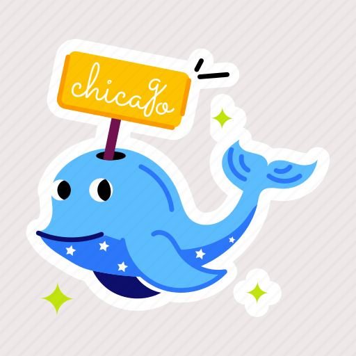 Whale, cetacean, sea creature, sea animal, chicago whale icon - Download on Iconfinder
