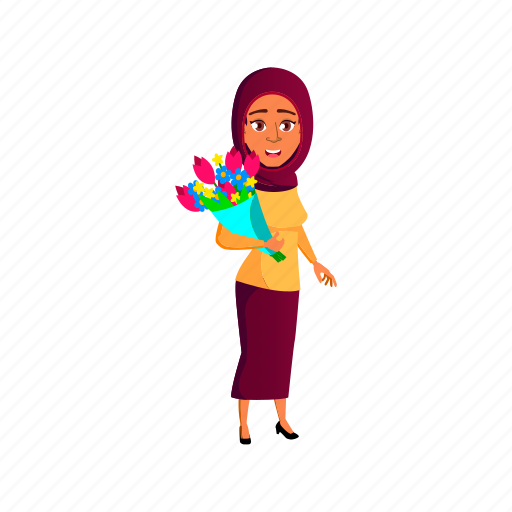 Child, cute, girl, arab, flower, bouquet, school icon - Download on Iconfinder