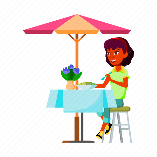 Child, happy, hispanic, lady, eating, delicious, school icon - Download on Iconfinder