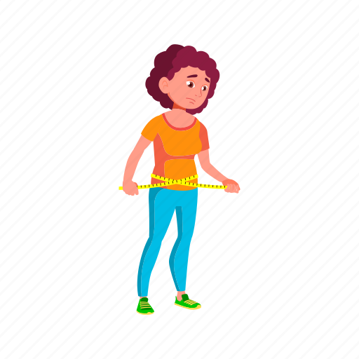 Child, overweight, lady, measuring, size, tape, school icon - Download on Iconfinder