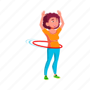 child, happy, young, lady, exercising, hoop, school, room