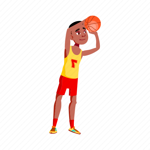 Child, african, boy, basketball, player, throwing, ball icon - Download on Iconfinder