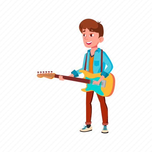 Child, boy, musician, playing, guitar, school, student icon - Download on Iconfinder