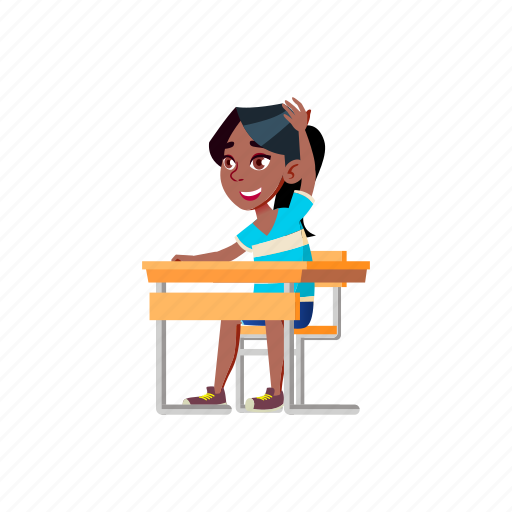 Child, smart, girl, pupil, want, answer, university icon - Download on Iconfinder