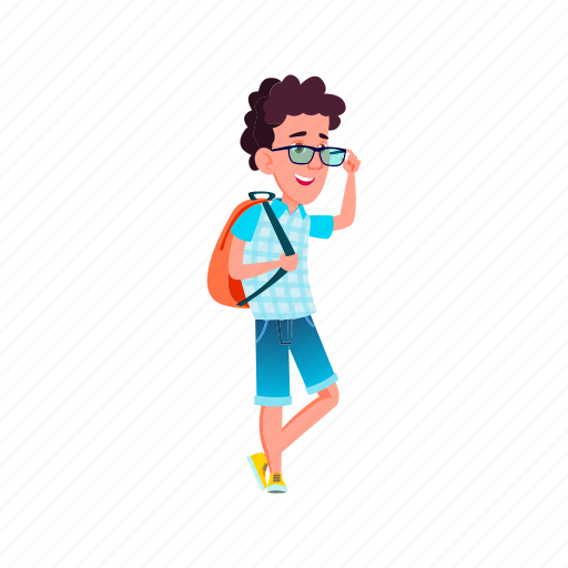 Child, happy, boy, pupil, backpack, going, college icon - Download on Iconfinder