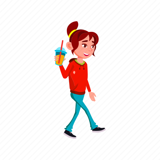 Child, happy, girl, enjoying, tropical, refreshment, college icon - Download on Iconfinder