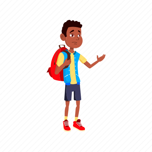 Child, confused, african, boy, speaking, trainer, gym icon - Download on Iconfinder