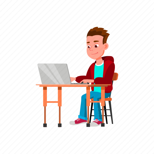 Child, smiling, boy, teen, educate, online, laptop icon - Download on Iconfinder