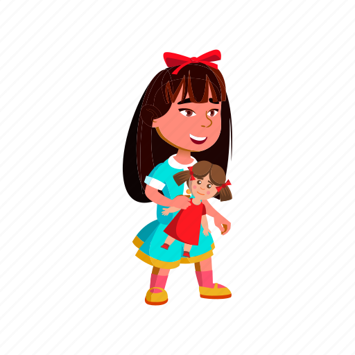 Child, small, asian, girl, playing, doll, kindergarten icon - Download on Iconfinder