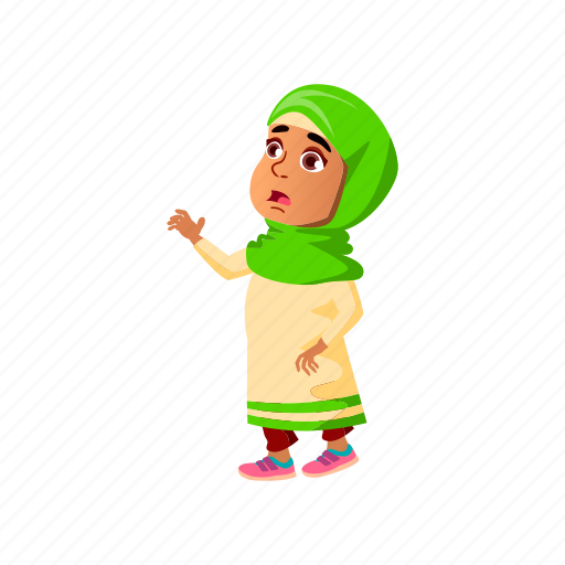 Child, frightened, arab, girl, forgot, toy, children icon - Download on Iconfinder