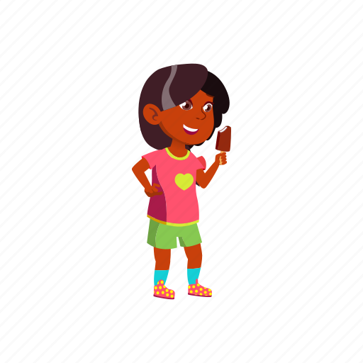 Child, indian, girl, kid, eating, ice, cream icon - Download on Iconfinder