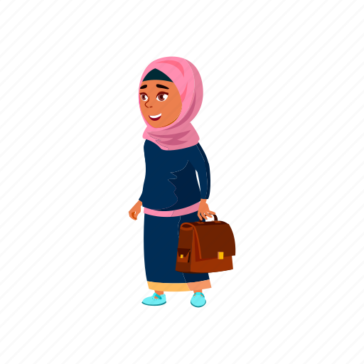 Child, happy, girl, muslim, going, school, children icon - Download on Iconfinder