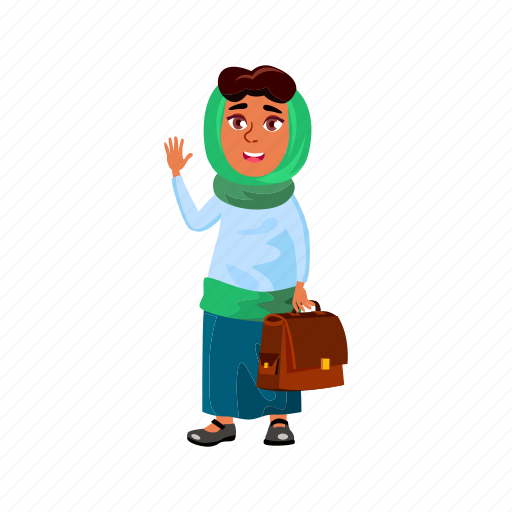 Child, kind, happy, smiling, arabic, woman, waving icon - Download on Iconfinder