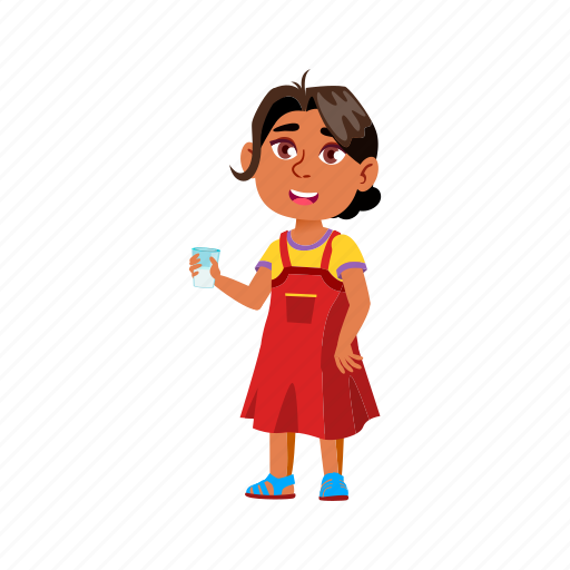 Child, sweet, indian, girl, drinking, milk, cafeteria icon - Download on Iconfinder