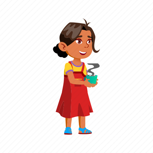 Child, funny, indian, girl, kid, drinking, hot icon - Download on Iconfinder