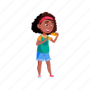 child, cute, girl, african, eating, pizza, school, piece