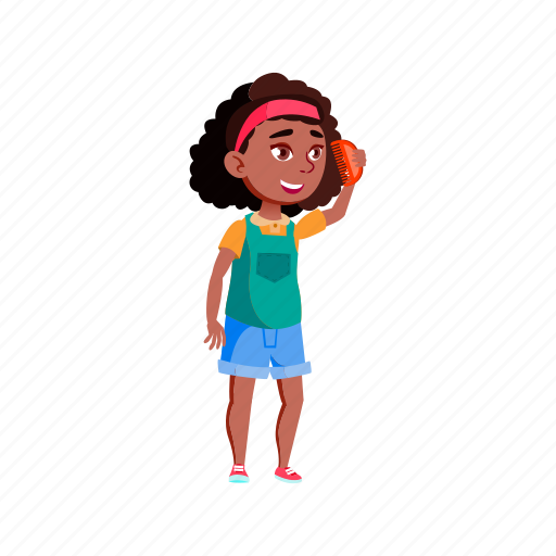 Child, cute, preteen, girl, combing, comb, bathroom icon - Download on Iconfinder