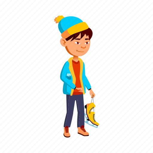 Child, preteen, boy, winter, seasonal, clothes, holding icon - Download on Iconfinder