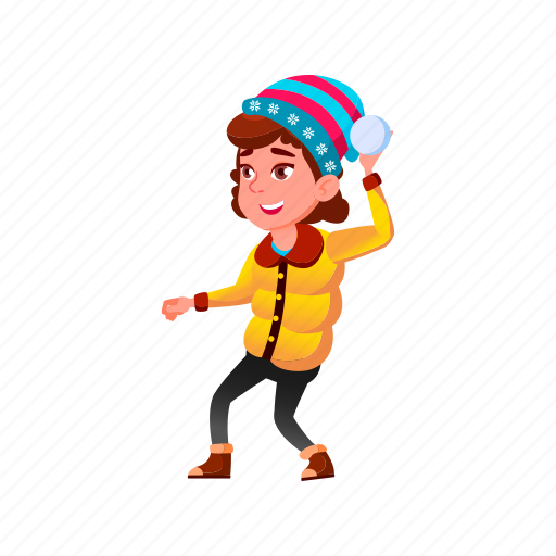 Child, happiness, girl, caucasian, playing, snowballs, friends icon - Download on Iconfinder