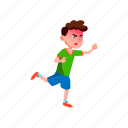 child, angry, boy, running, after, enemy, playground, school