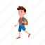 child, smiling, boy, caucasian, going, school, from, good 