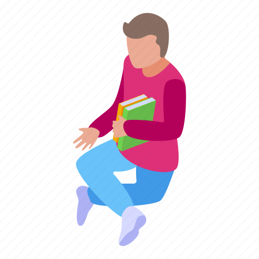 Reading, boy, isometric icon - Download on Iconfinder