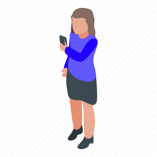 Girl, ebook, isometric icon - Download on Iconfinder